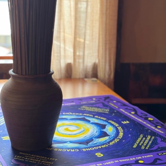 Mahjong Mat 33 x 33 with Storage Bag, Purple - Picture 2 of 7